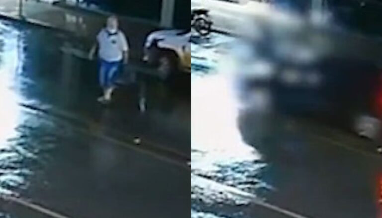 VÍDEO: idoso é atropelado duas vezes ao atravessar rua no DF