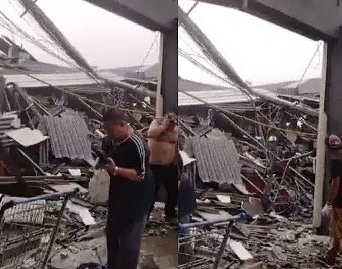 VÍDEO: Teto de supermercado desaba e deixa feridos em Diadema