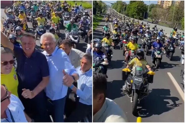 VÍDEO: Bolsonaro participa de motociata em Ribeirão Preto (SP) com governador de Goiás