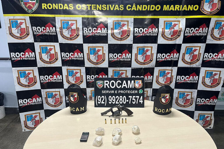 Rocam prende homem com drogas e arma de fogo no Centro de Manaus