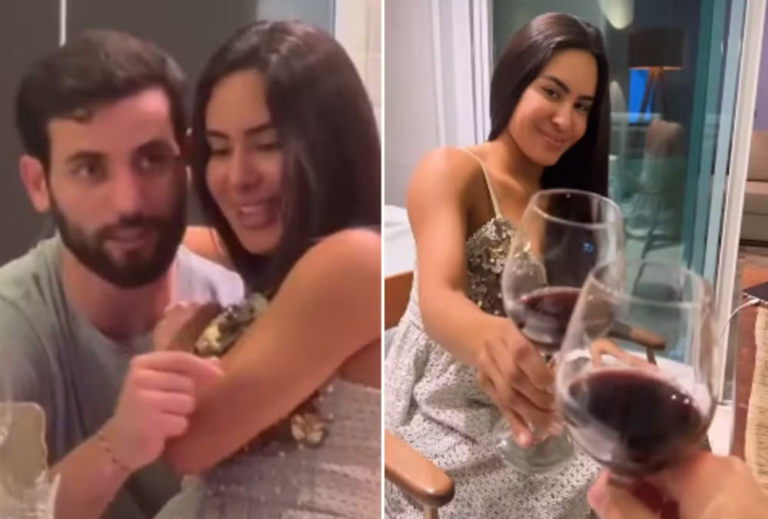 Isabelle e Matteus curtem noite de vinho na presença de amigos, em Manaus