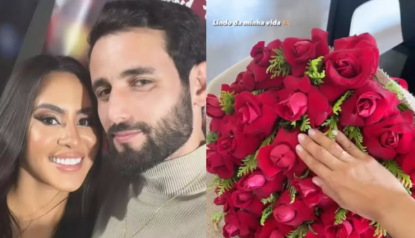 Isabelle ganha flores e anel de Matteus, e se declara: “Lindo da minha vida”
