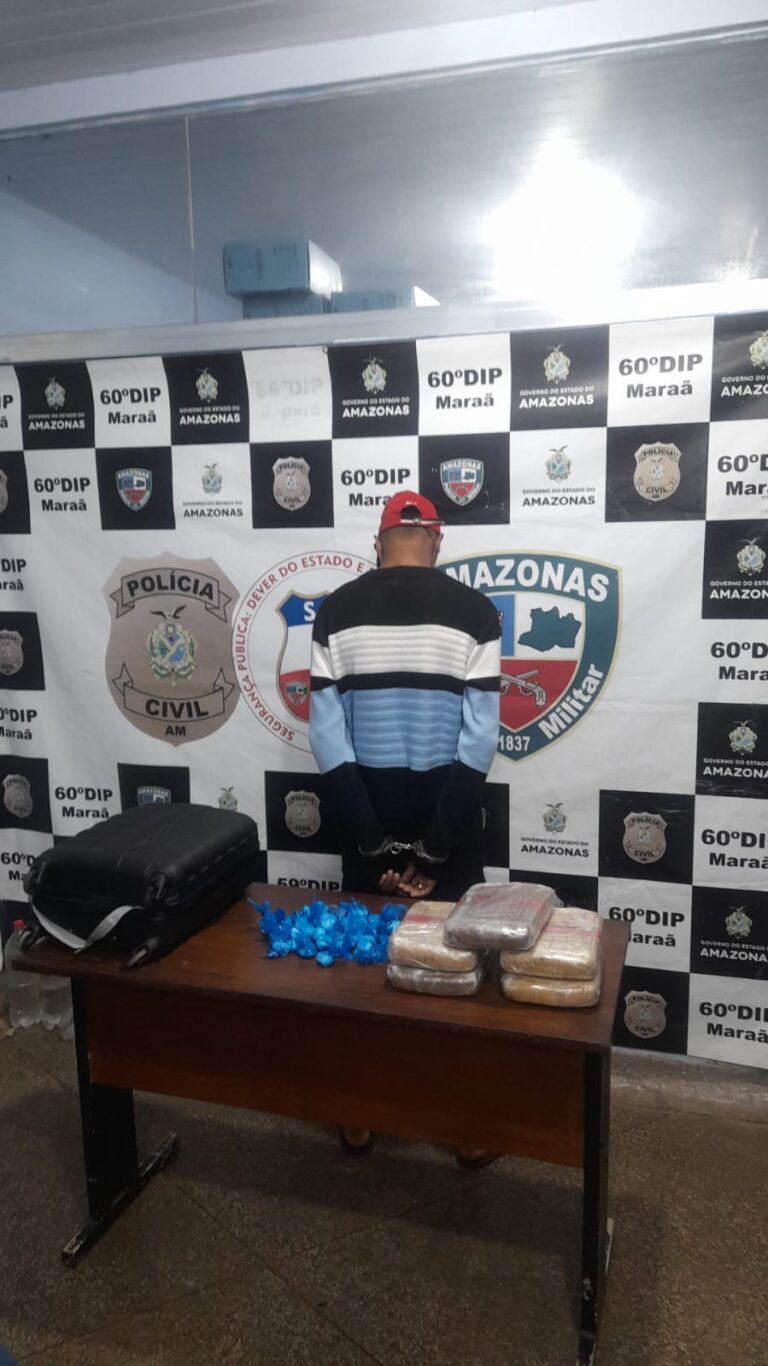 Homem é preso transportando drogas do munícipio de Japurá para Maraã, no AM