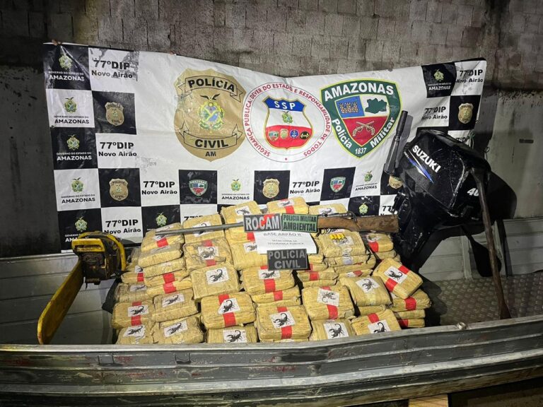 Dupla é presa com 260 quilos de drogas avaliadas em R$ 5 milhões, no AM