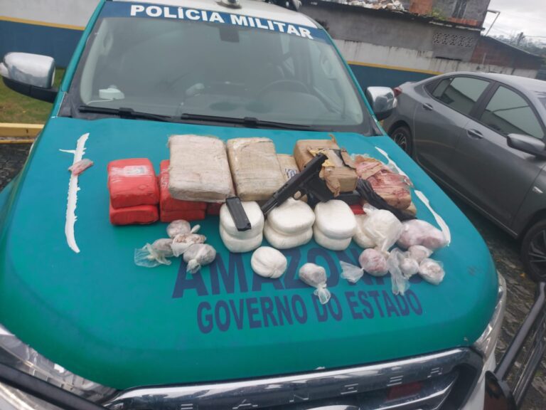 ‘Paulinho’ é preso com arma e 23kg de drogas em Manaus