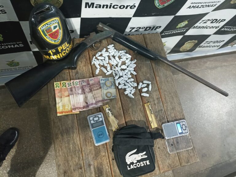 Com bolsa recheada de drogas homem é preso no interior do Amazonas