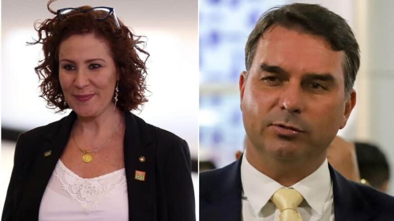Carla Zambelli e Flavio Bolsonaro
