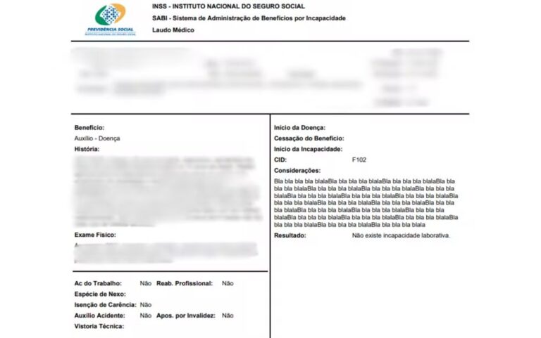 A expressão "bla, bla, bla" foi utilizada por um documento do Instituto Nacional do Seguro Social (INSS)