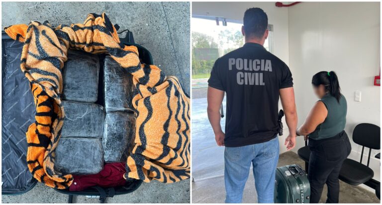 Mulher é presa tentando embarcar com droga avaliada em R$ 120 mil, no AM