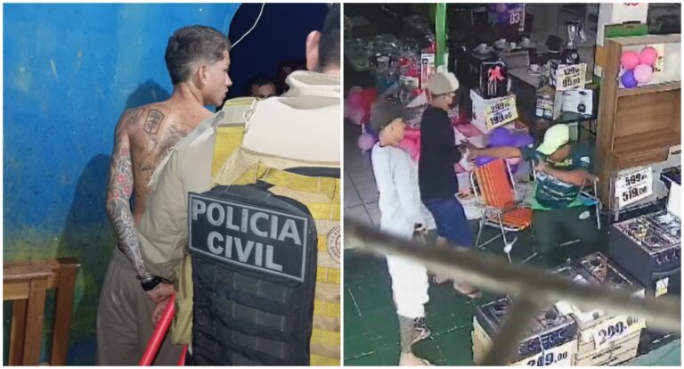 VÍDEO: Suspeito de matar a tiros funcionário de loja é preso em Manaus