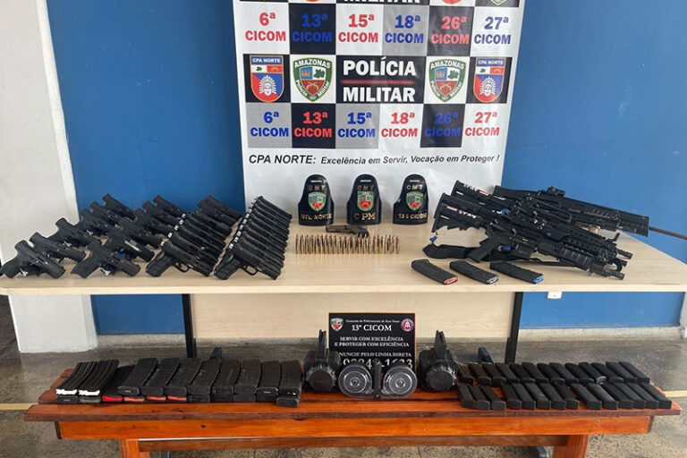 AM registra aumento de 33% no número de prisões e 21% nas apreensões de armas
