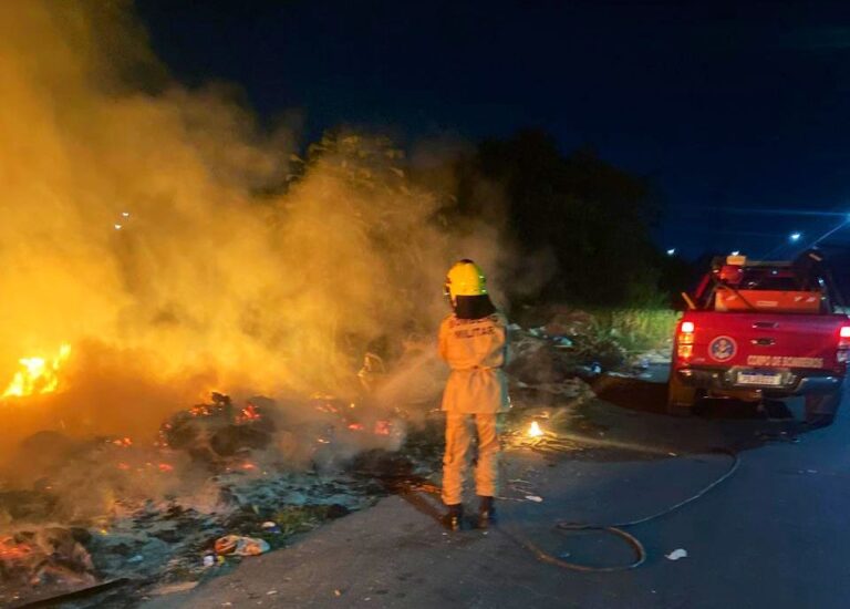 Área de mata pega fogo no Distrito Industrial