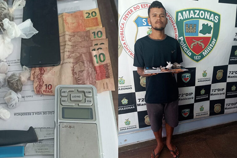 ‘Queixudo’ é preso vendendo drogas dentro de casa, em Manicoré
