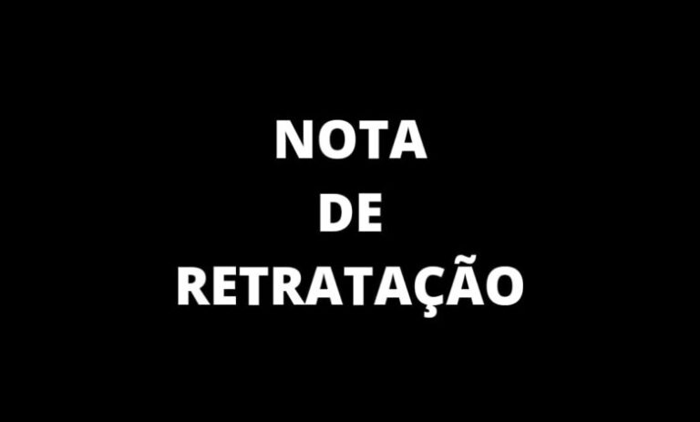 NOTA DE RETRATAÇÃO