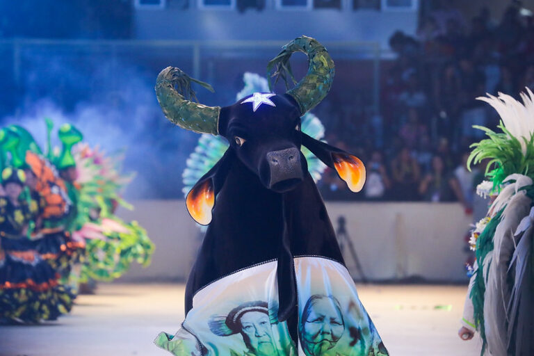 Boi Caprichoso faz apelo em favor da proteção da floresta, na última noite no Bumbódromo