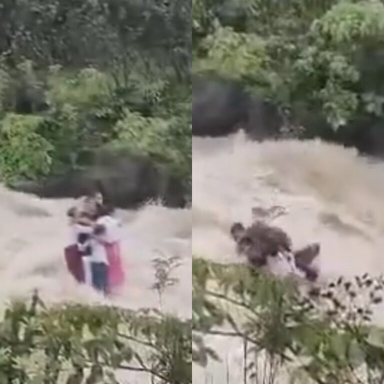 VÍDEO: Família é arrastada por enchente na Índia