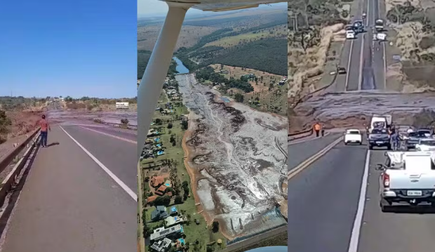 Barragem de represa em condomínio de luxo rompe e alaga casas em MS