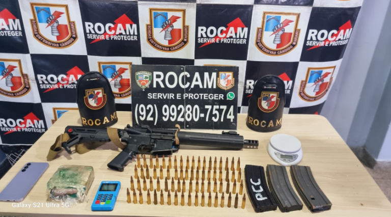 Dupla é presa com fuzil após atirar em homem no Novo Aleixo