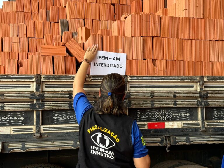 Loja de materiais de construção é notificada e 5 mil tijolos irregulares são interditados em Manaus