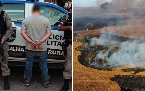 Em Goiás: suspeito de incendiar 700 hectares de fazenda é preso