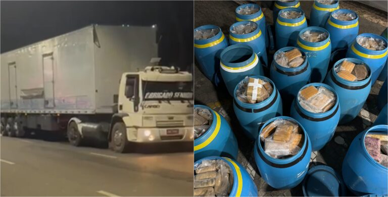 VÍDEO: Droga avaliada em R$ 40 milhões é apreendida dentro de caminhão no Armando Mendes