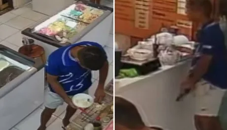 VÍDEO: No Ceará, criminoso finge que vai comprar açaí e anuncia assalto