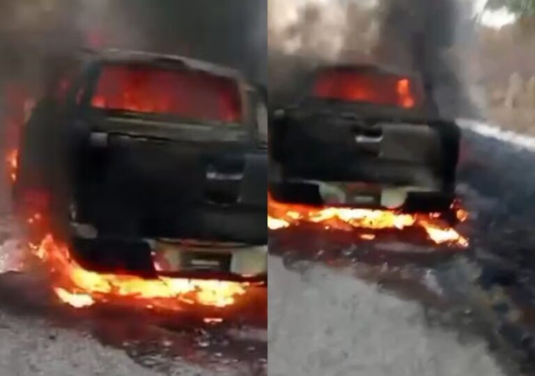 VÍDEOS: Explosão de bateria portátil provoca incêndio em caminhonete no Ceará