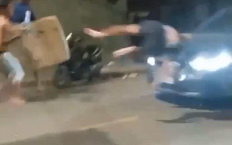 VÍDEO: Jovem acaba sendo atropelado enquanto atirava com arma de gel