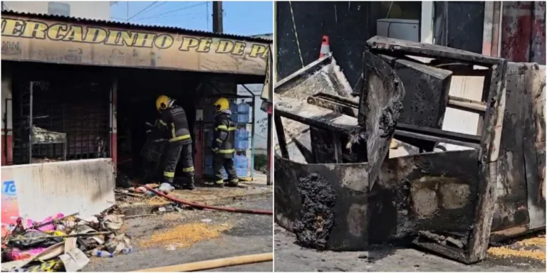 URGENTE: mercadinho pega fogo no bairro São José