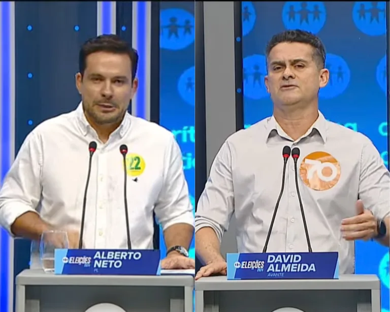 David Almeida e Alberto Neto repetem ofensas e acusações em debate na TV A Crítica