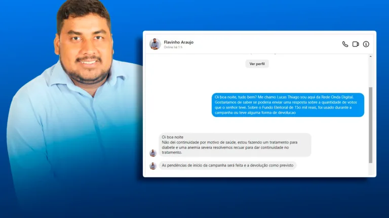 EXCLUSIVO: candidato de 02 votos e R$ 150 mil no bolso se pronuncia para Onda Digital
