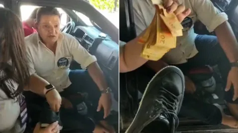VÍDEO: Candidato é preso com dinheiro escondido no sapato no Ceará