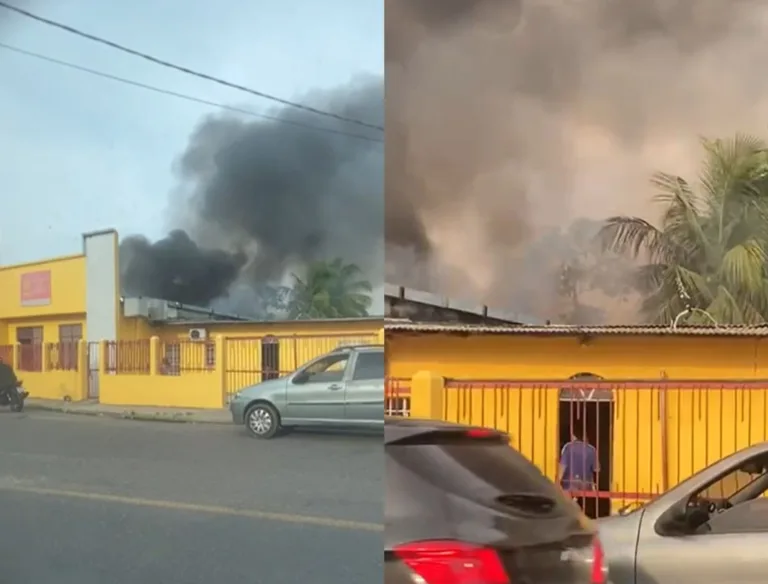 Incêndio de grandes proporções atinge terreno no bairro da Paz em Manaus