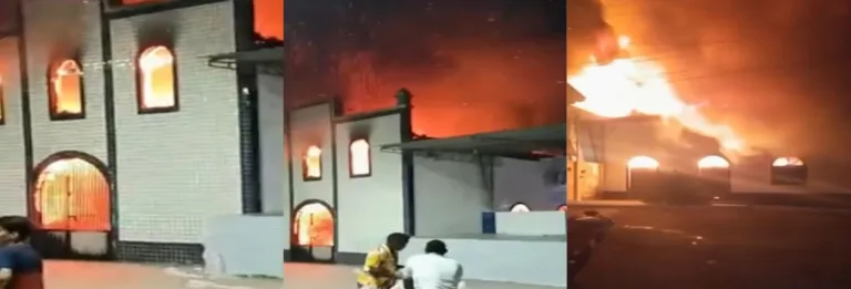 VÍDEO: Incêndio destrói igreja no interior do Maranhão