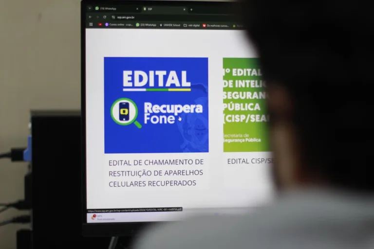 Edital da SSP-AM convoca proprietários de celulares recuperados via RecuperaFone