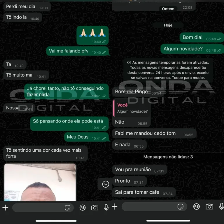 Exclusivo: Irmã de Clisia compartilha trocas de mensagens com Edson sobre o desaparecimento da irmã