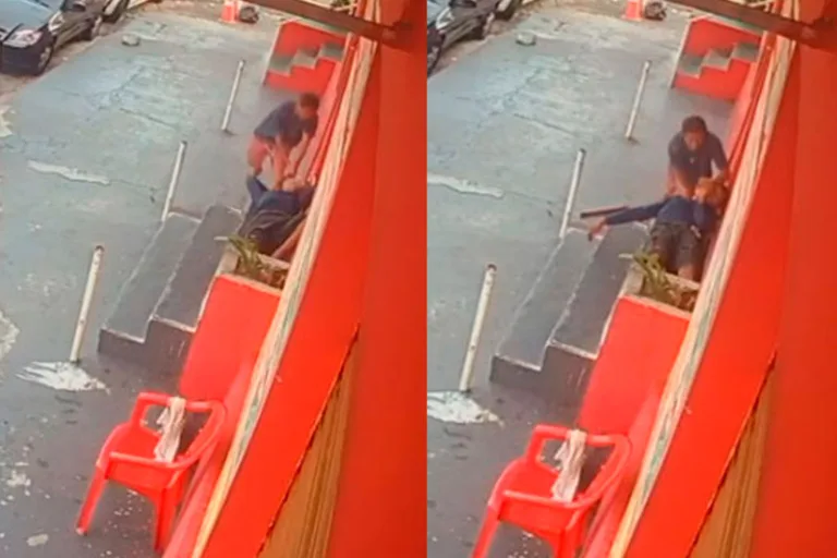 VÍDEO: Enquanto dormia, homem é atacado com pauladas e golpes de arma branca no Centro de Manaus