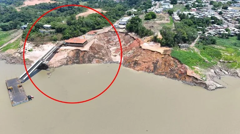 ‘Terras caídas’ causaram o deslizamento em porto de Manacapuru, aponta estudo