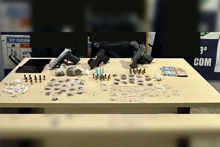 Trio é preso com armas de fogo e drogas na zona Centro-Sul de Manaus