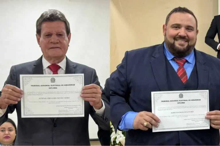 Fernando Vieira (PL) e Marcelo Palhano (DC), prefeito e vice-prefeito