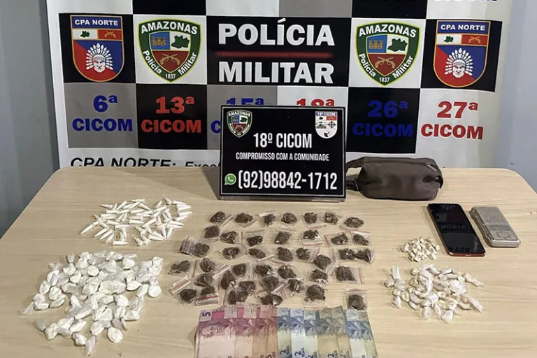 Trio é preso com o tráfico de drogas na zona Norte de Manaus