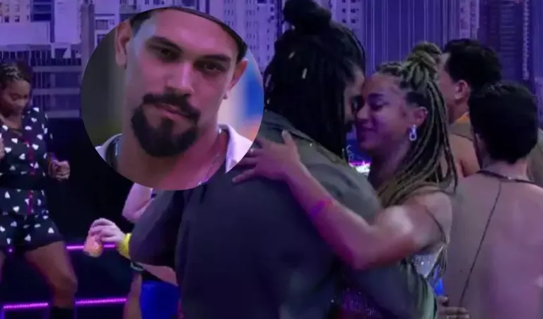 Vinícius diz não para beijo entre Aline e Diogo.