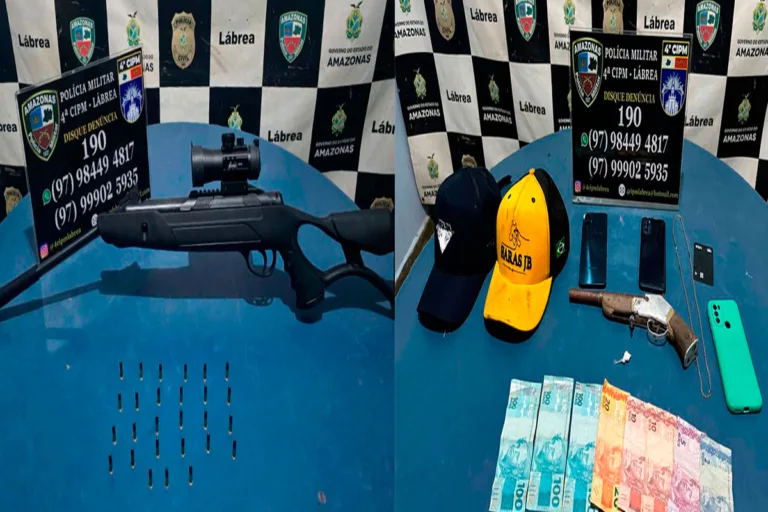 Em Lábrea, dois homens são presos com armas de fogo