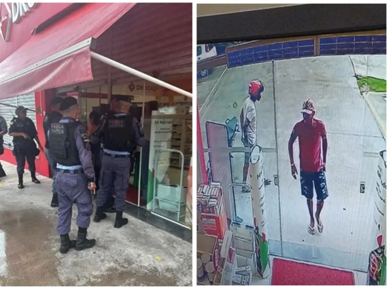 Assalto que aconteceu em drogaria no bairro Planalto. (FOTO: Reprodução)