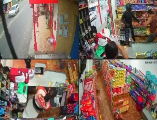 VÍDEO: Criminoso atrapalhado se desespera ao atirar sem querer durante assalto em Coari