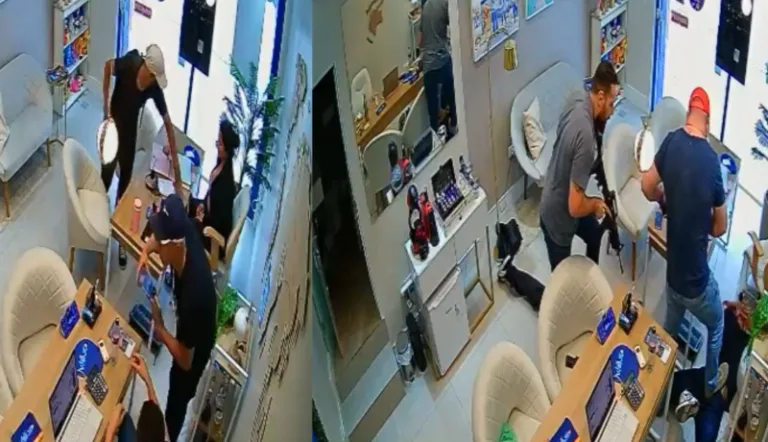 VÍDEO: Dupla é presa após assaltar agência de turismo em SP usando arma de brinquedo