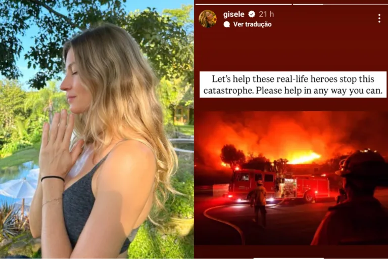 Gisele Bündchen pede doações para ajudar vítimas de incêndios na Califórnia