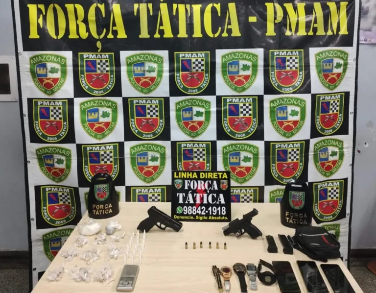 Trio é preso com drogas e armas em Manaus