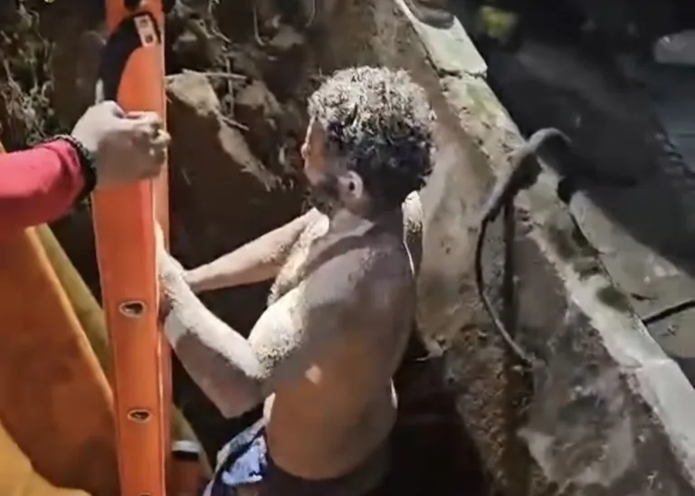 Homem fica preso após cair em buraco de 5 metros no Japiim
