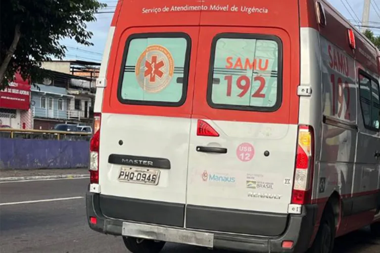 O motociclista foi socorrida pelo Samu (Foto: Divulgação)